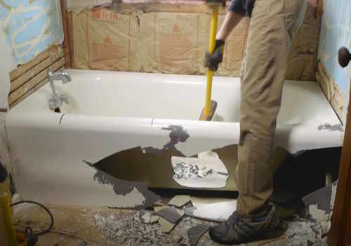 breaking a cast iron bath